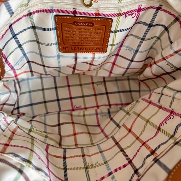 COACH Bleecker Heritage Canvas Tote & Matching Tattersall Wristlet 2007 - Picture 11 of 16